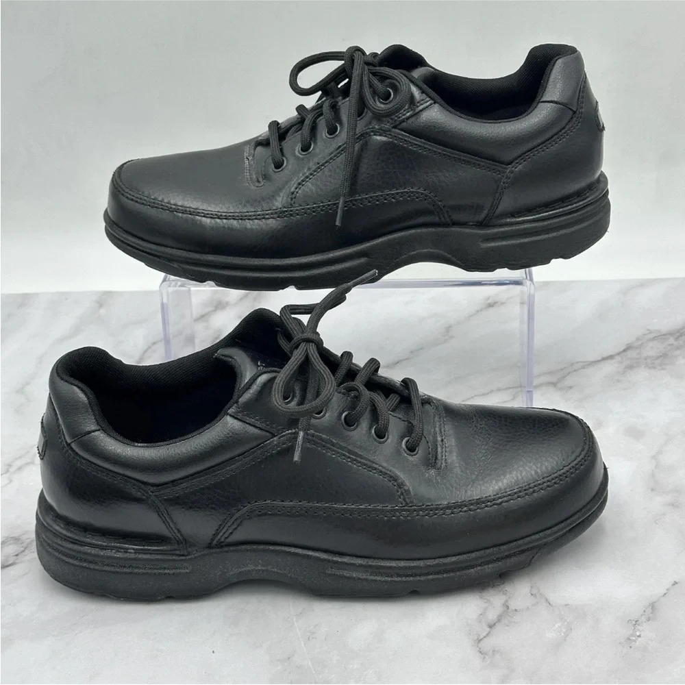 Rockport Shoes Mens Size 10M Black Leather Casual Walking Sneakers K71218